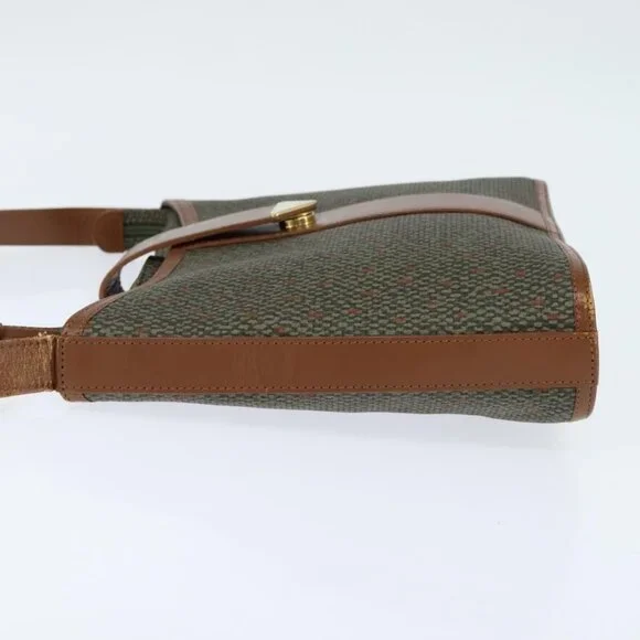 Authentic SAINT LAURENT Shoulder Bag PVC Leather Brown Gold - Picture 10 of 16